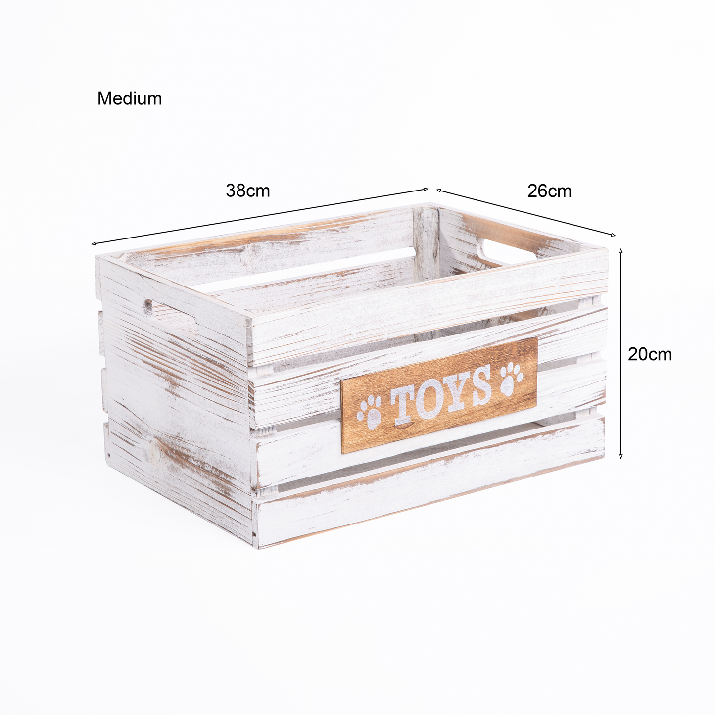 Vintage Dog Toy Storage Box Wooden Crate - 3 Sizes