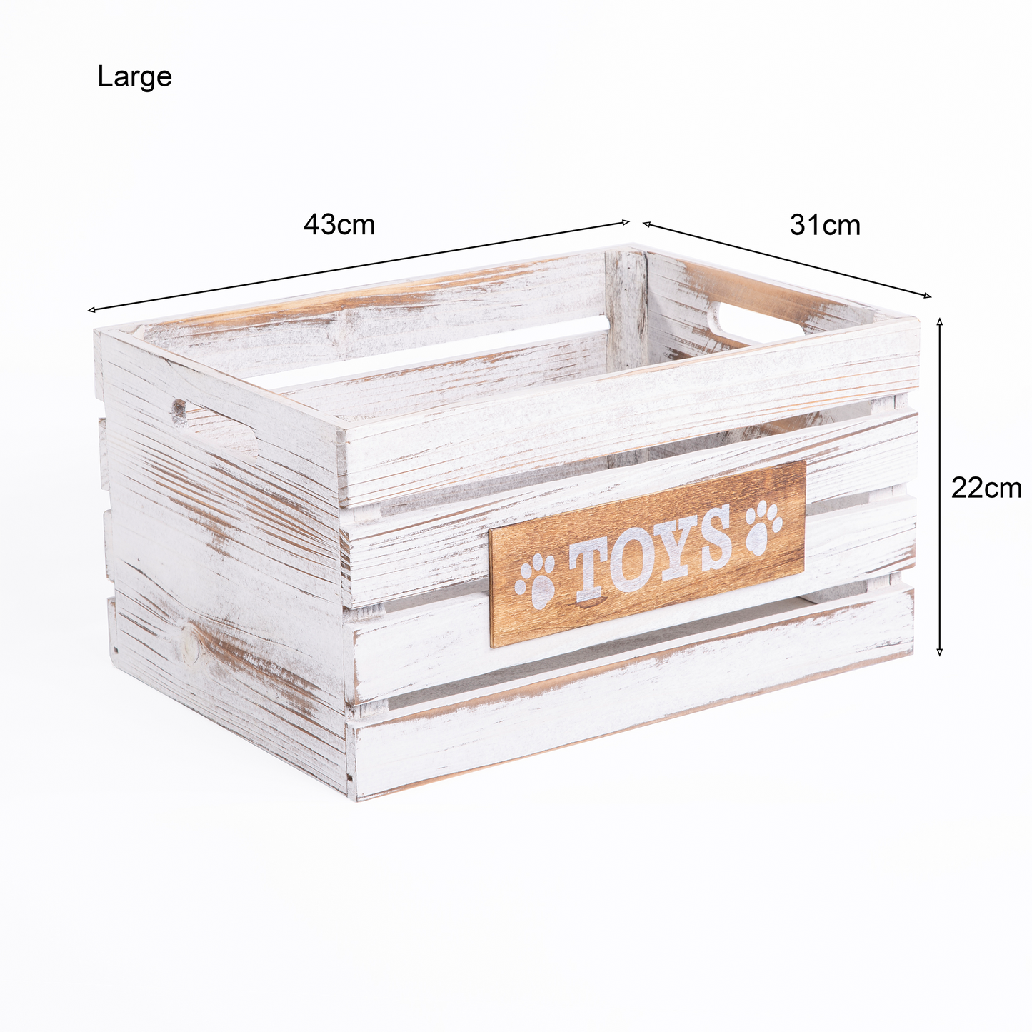 Vintage Dog Toy Storage Box Wooden Crate - 3 Sizes