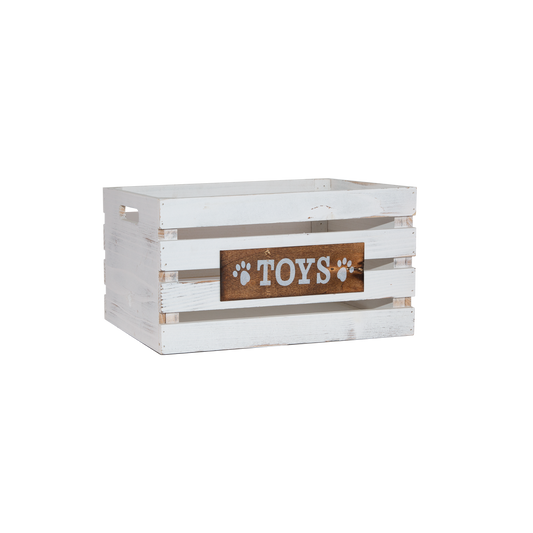 Vintage Dog Toy Storage Box Wooden Crate - 3 Sizes