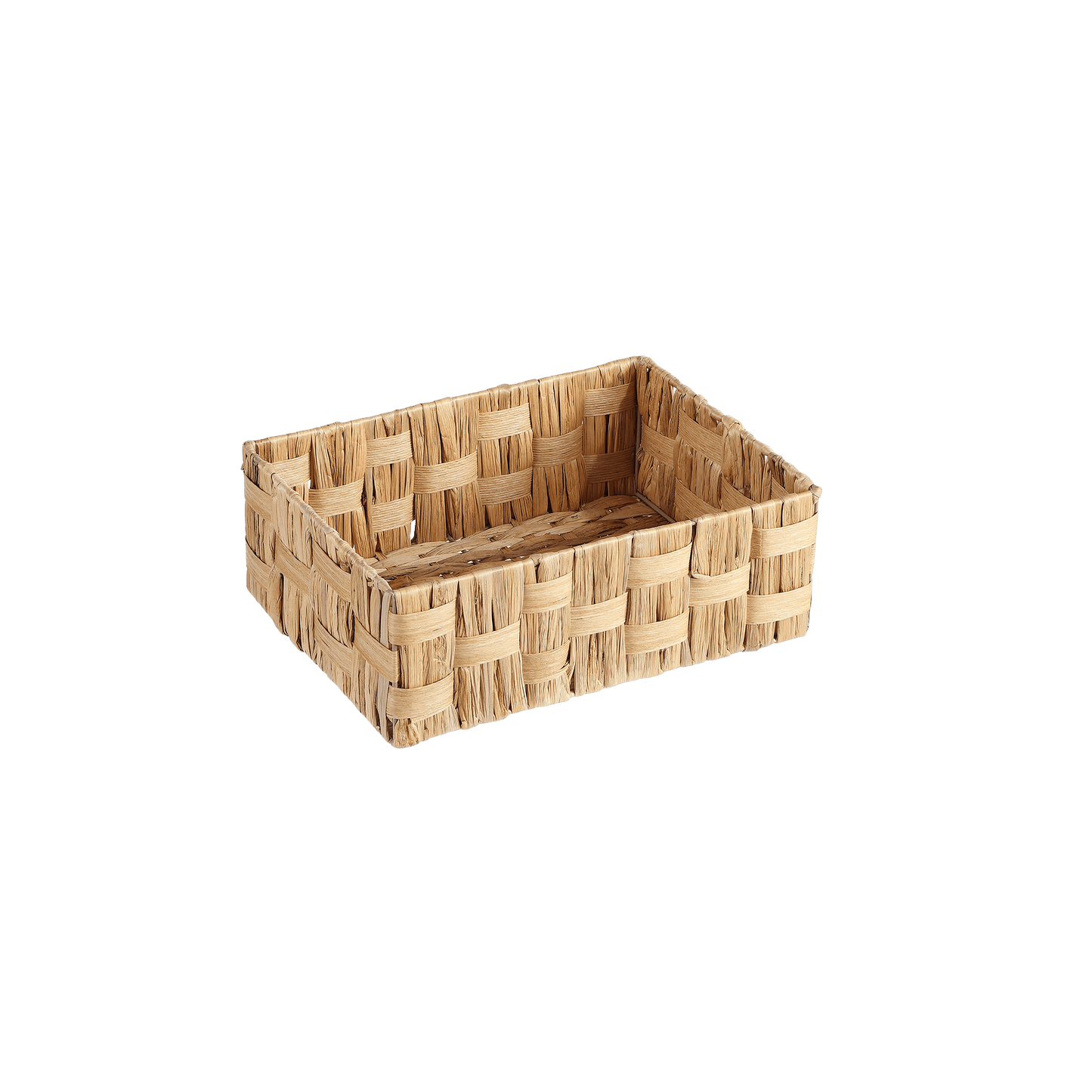 Water Hyacinth Basket with Checkered Weave - 3 Sizes