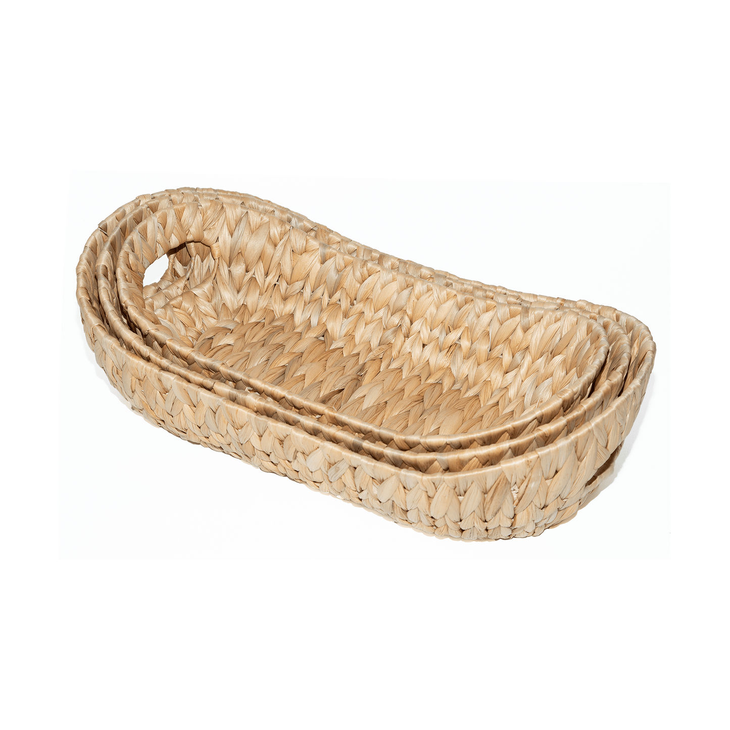 Water Hyacinth Narrow Oval Basket Tray - 3 Sizes