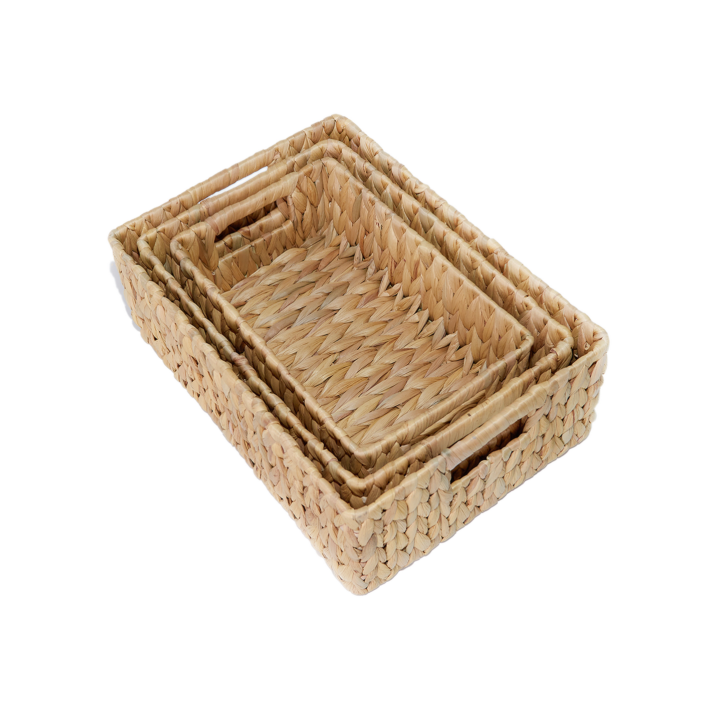 Water Hyacinth Rectangular Storage Basket - Short Version - 3 Sizes