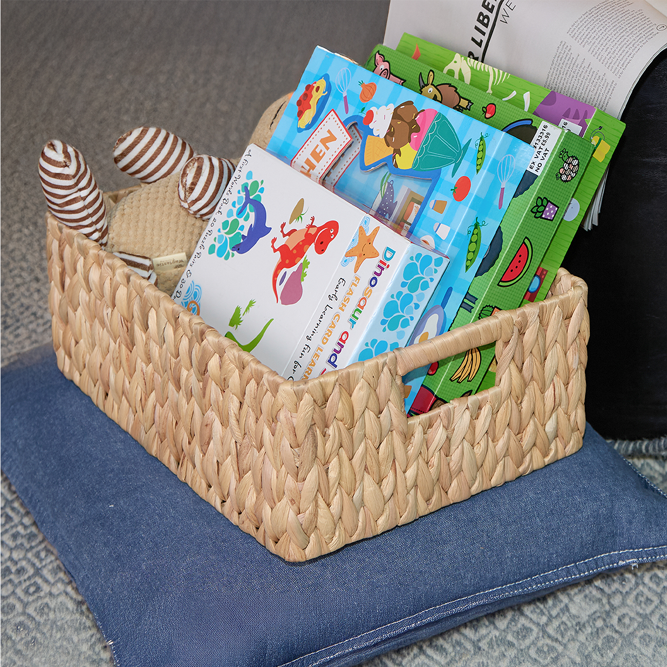 Water Hyacinth Rectangular Storage Basket - Short Version - 3 Sizes