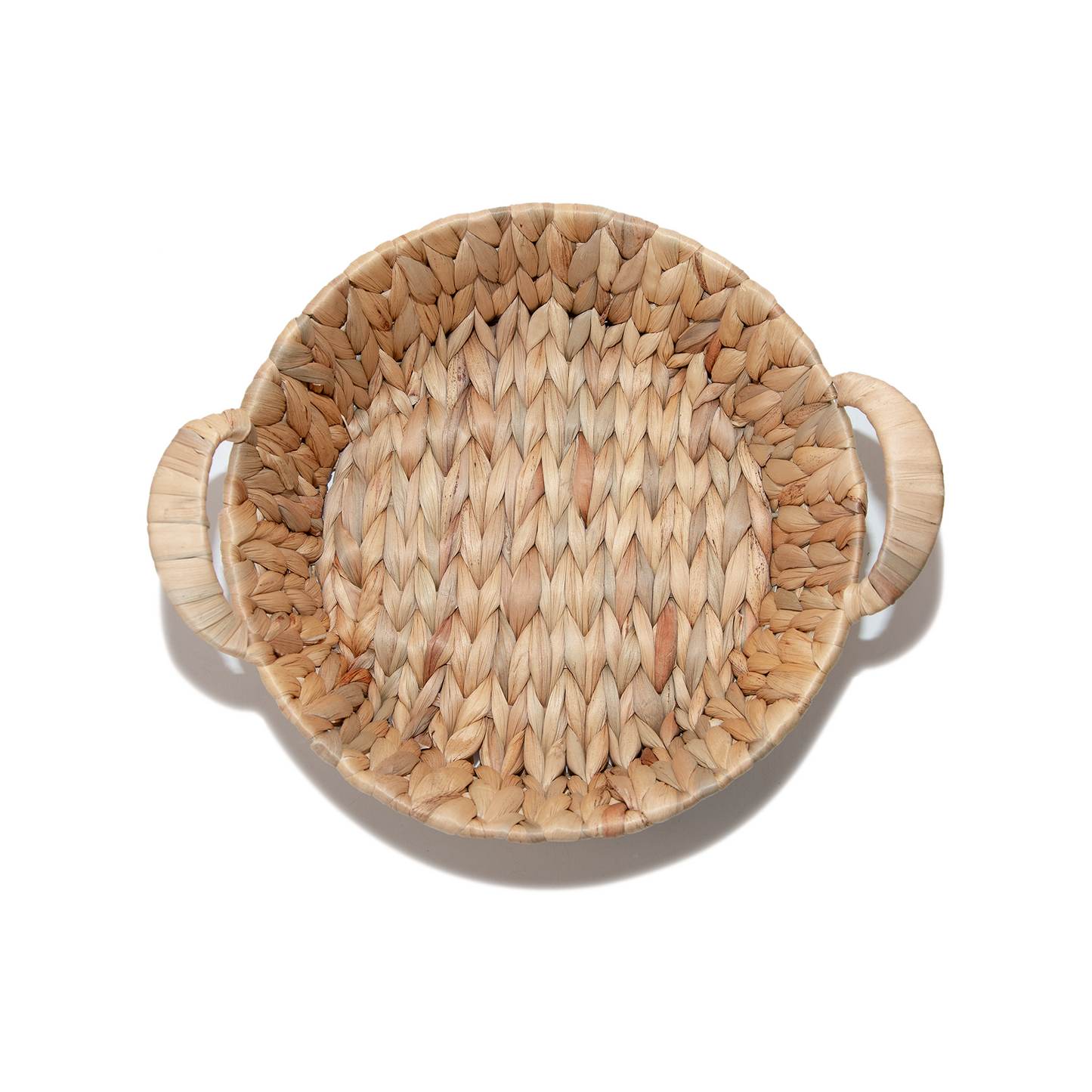 Water Hyacinth Round Storage Basket with Handle