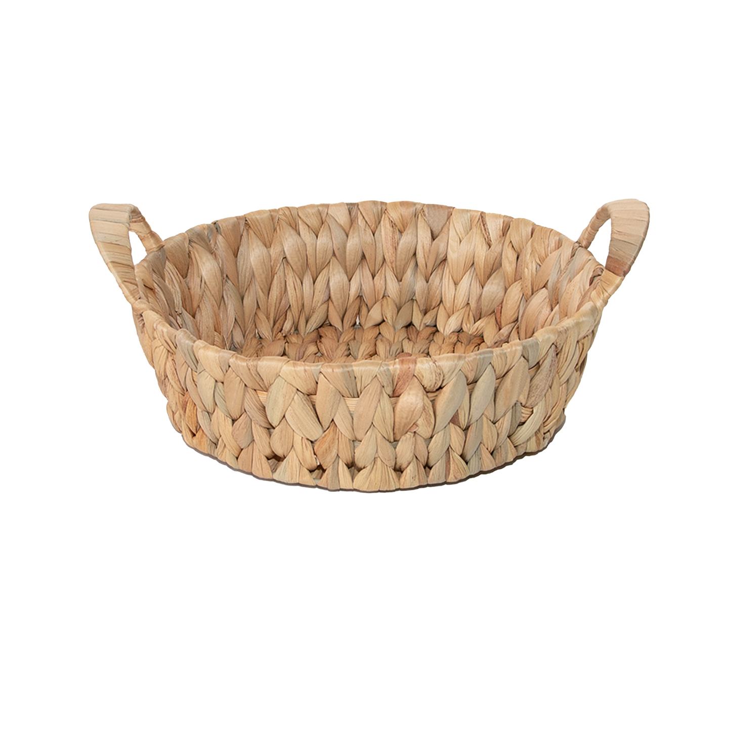 Water Hyacinth Round Storage Basket with Handle