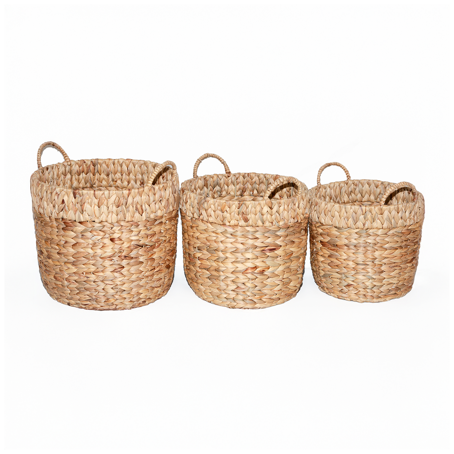 Water Hyacinth Round Storage Wash Basket - 3 Sizes