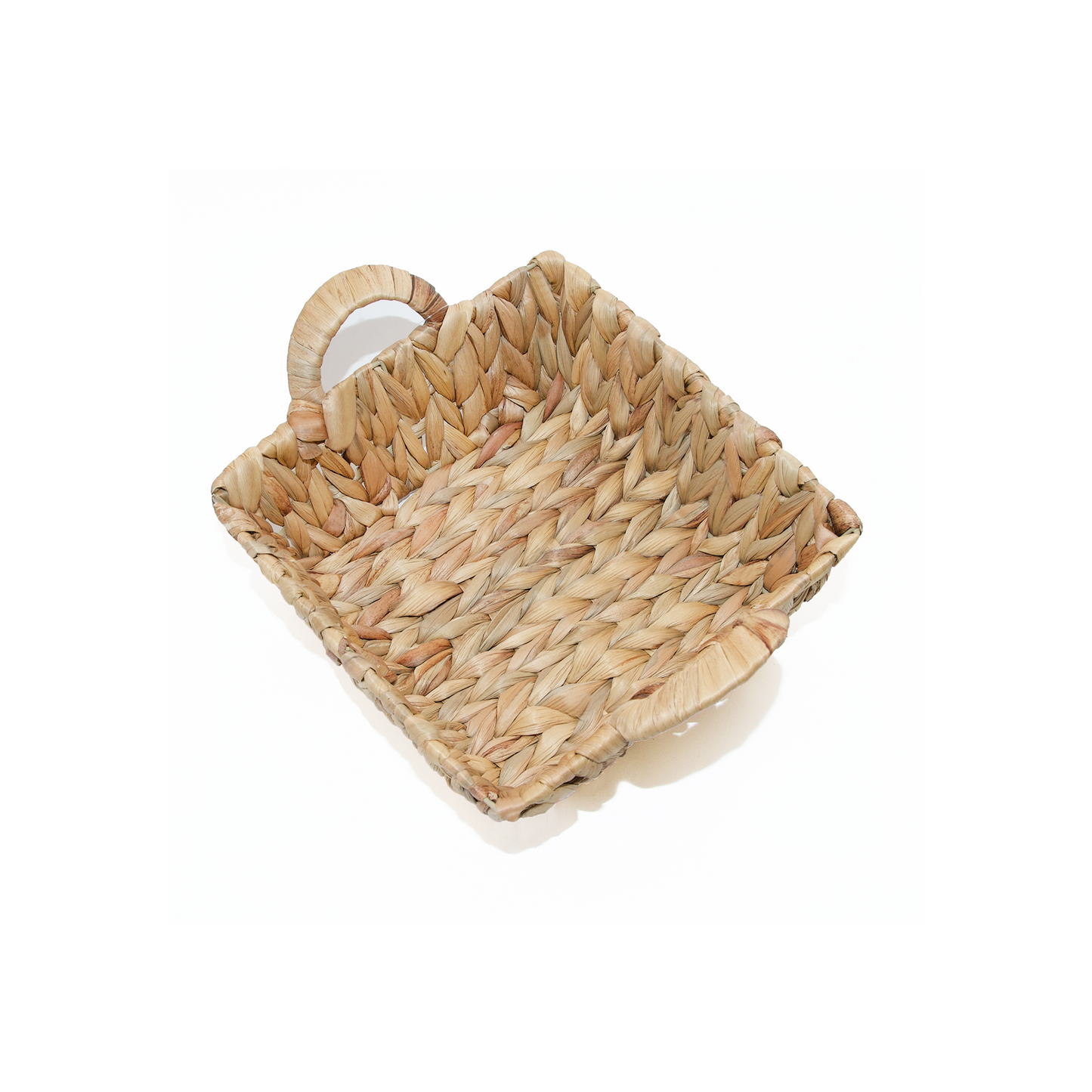 Water Hyacinth Square Storage Basket with Handle