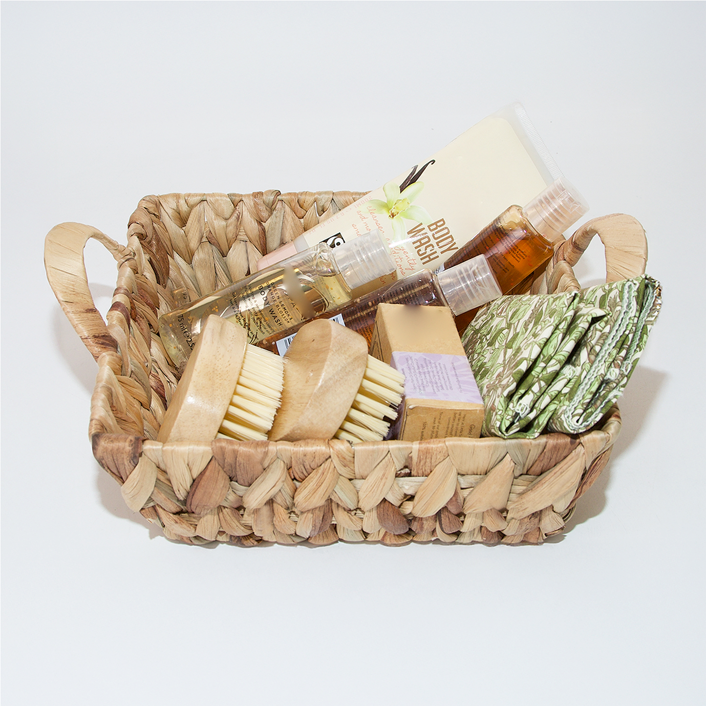Water Hyacinth Square Storage Basket with Handle