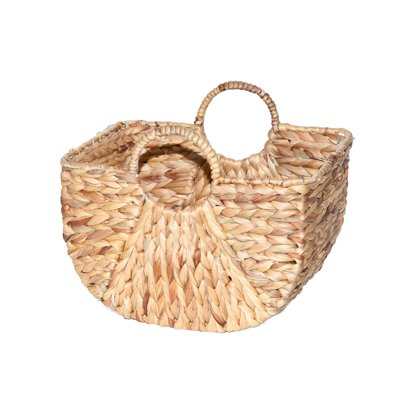 Water Hyacinth Woven Blanket Basket with Handle - 3 Sizes