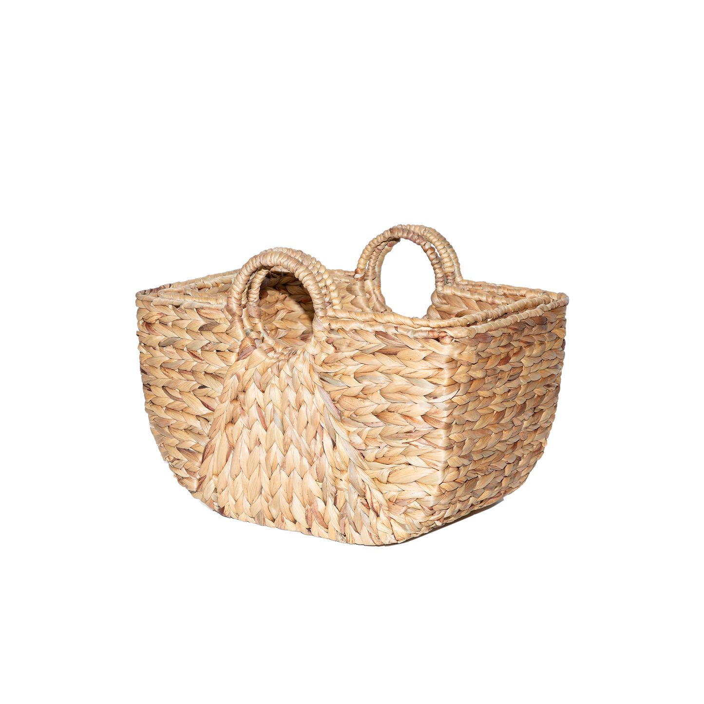 Water Hyacinth Woven Blanket Basket with Handle - 3 Sizes