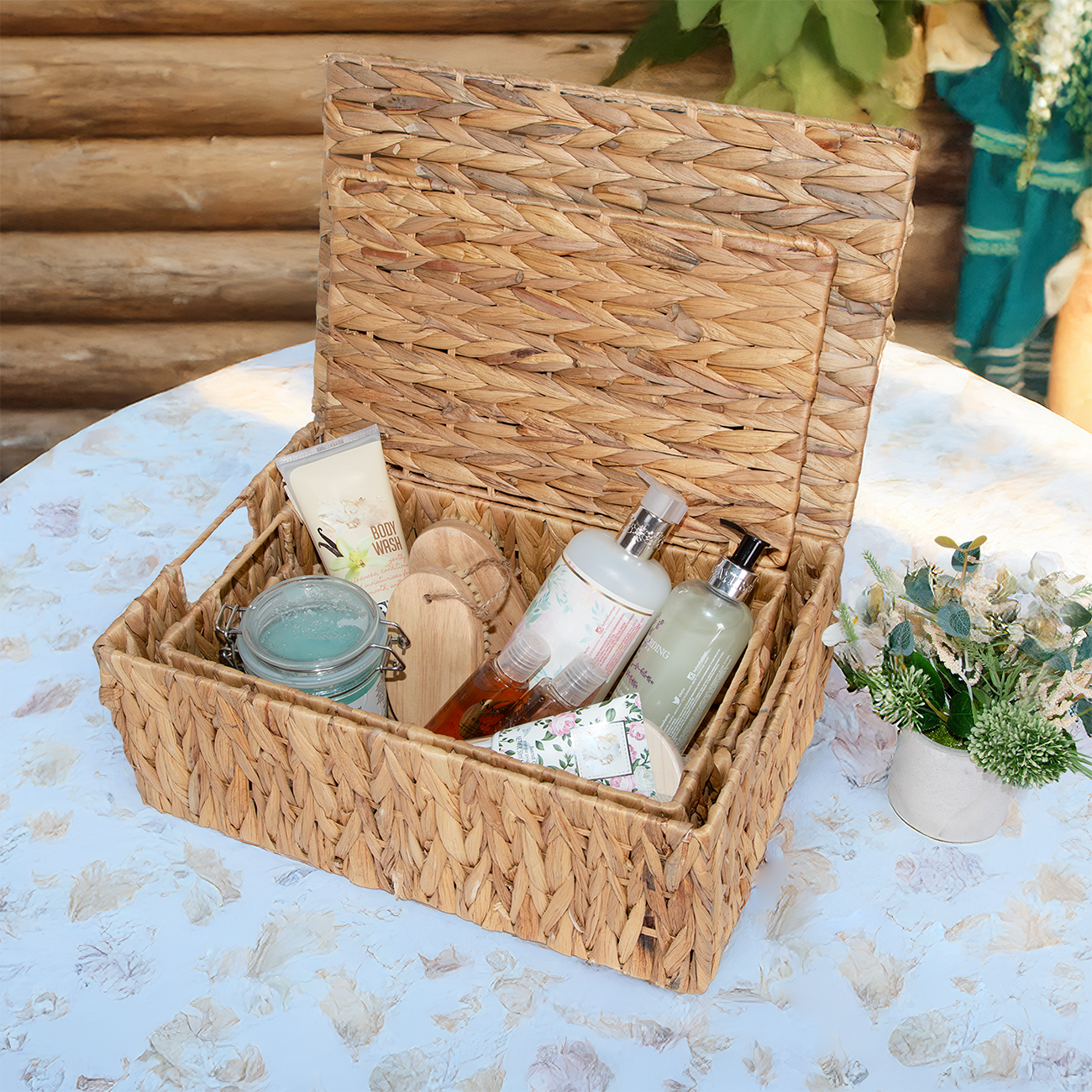 Water Hyacinth Woven Storage Hamper - 2 Sizes