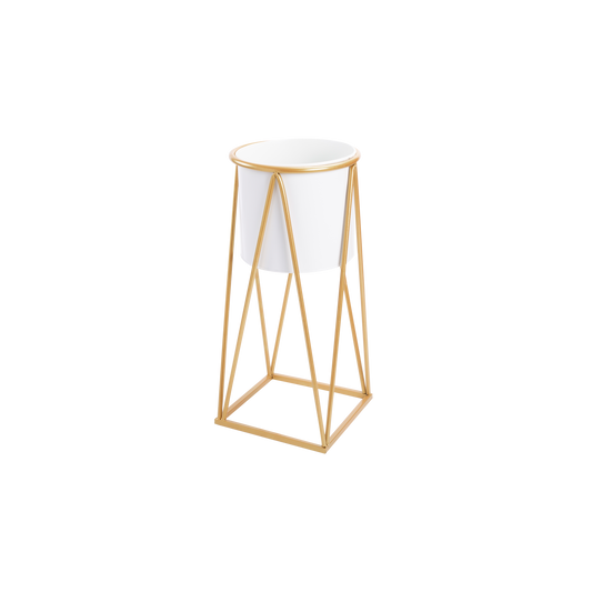 White Metal Planter with Stand - 2 Sizes
