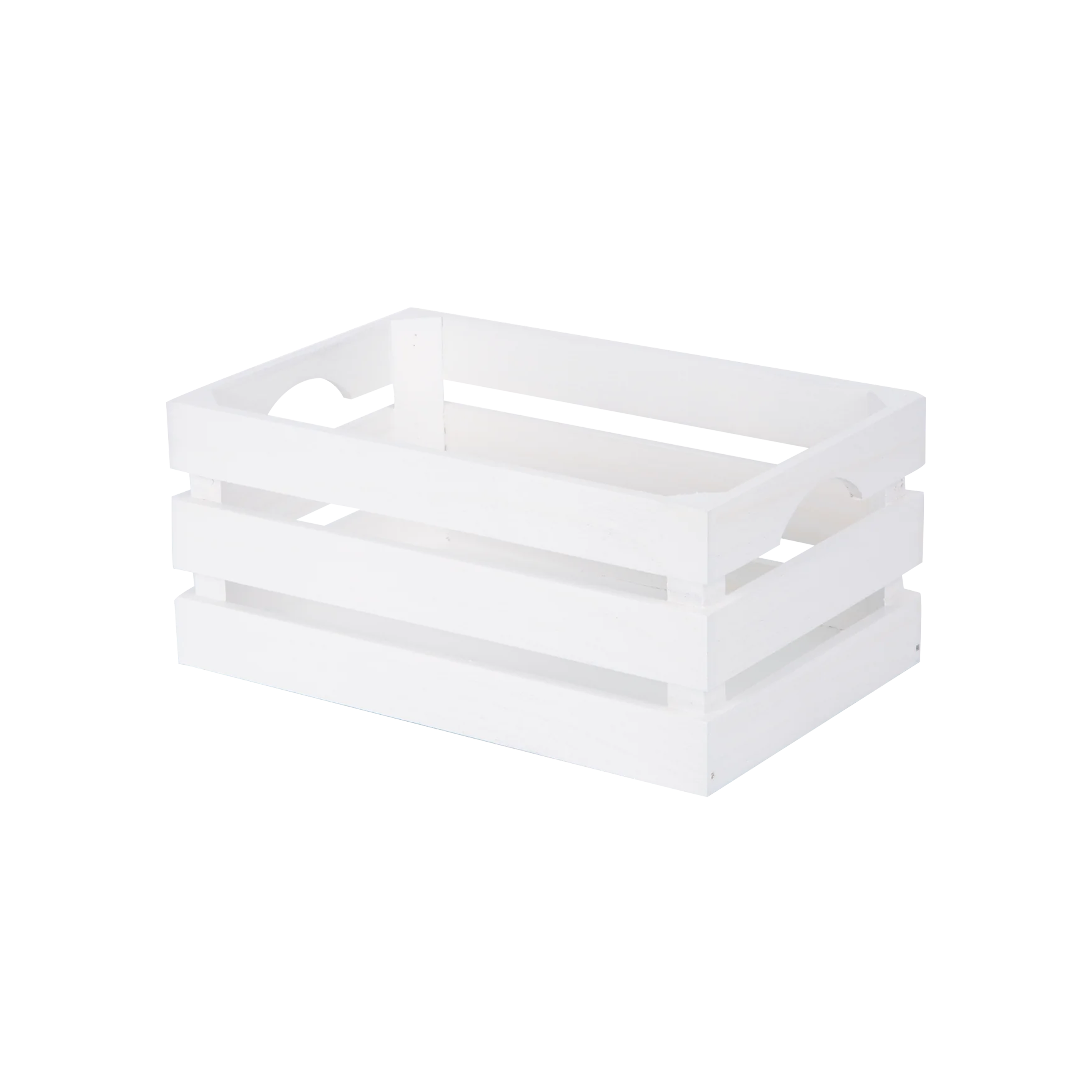 White Slatted Wooden Storage Crate - 3 Sizes