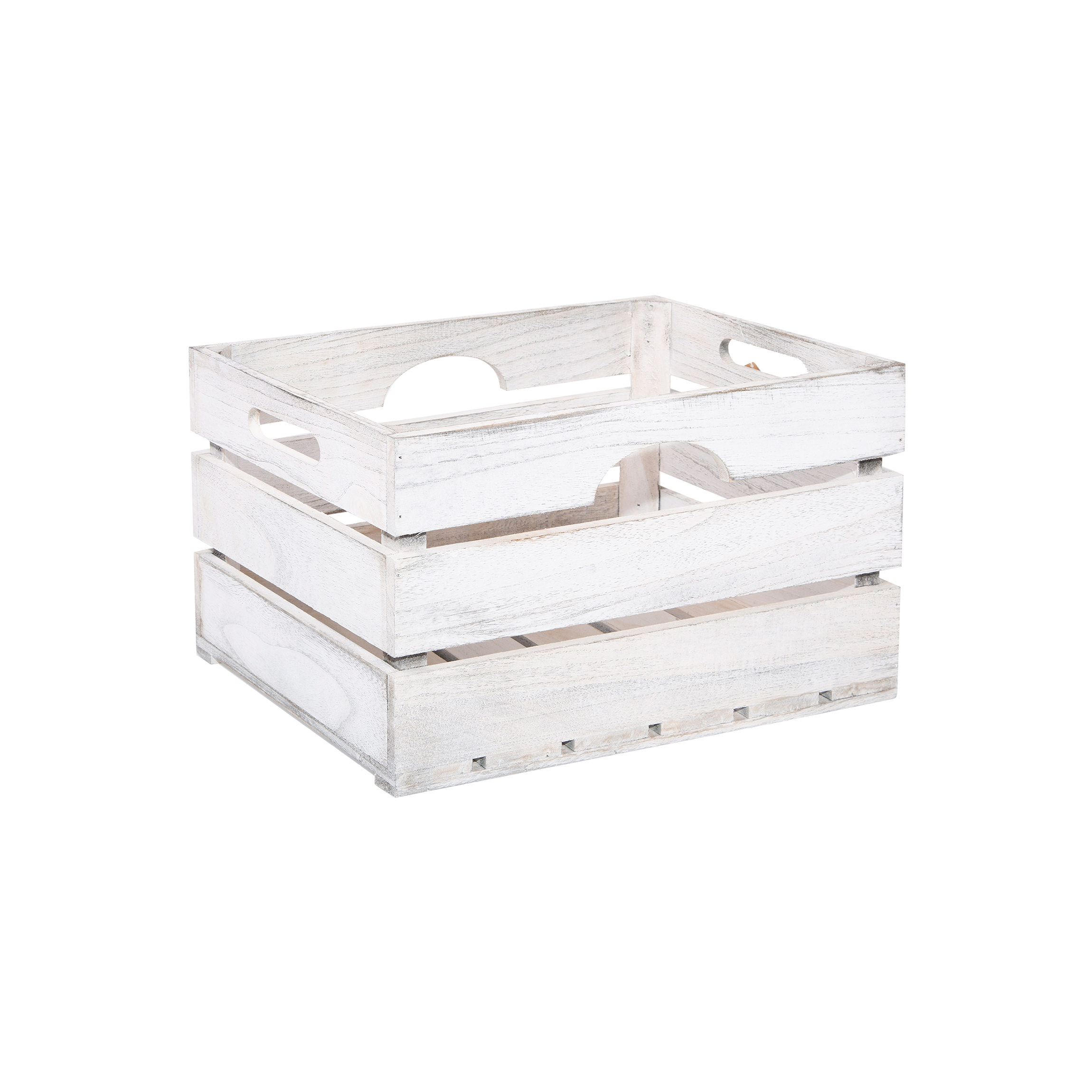 White Wash Wooden Storage Crate - 3 Sizes