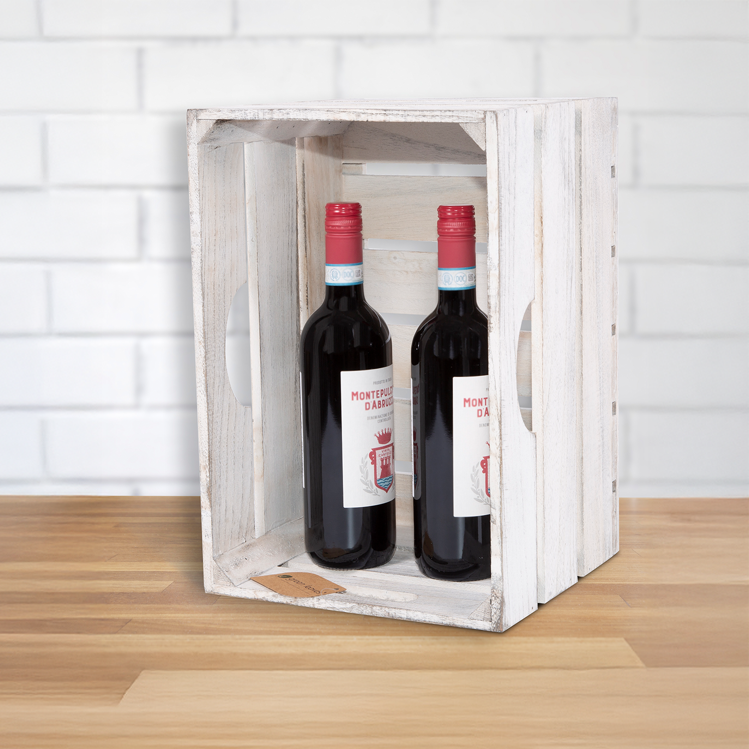 White Wash Wooden Storage Crate - 3 Sizes