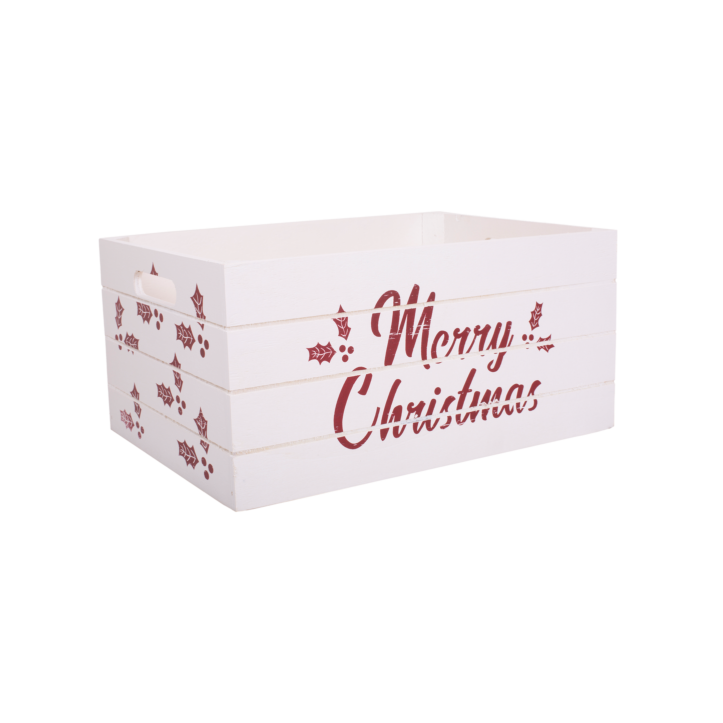 White Christmas Wooden Storage Crate