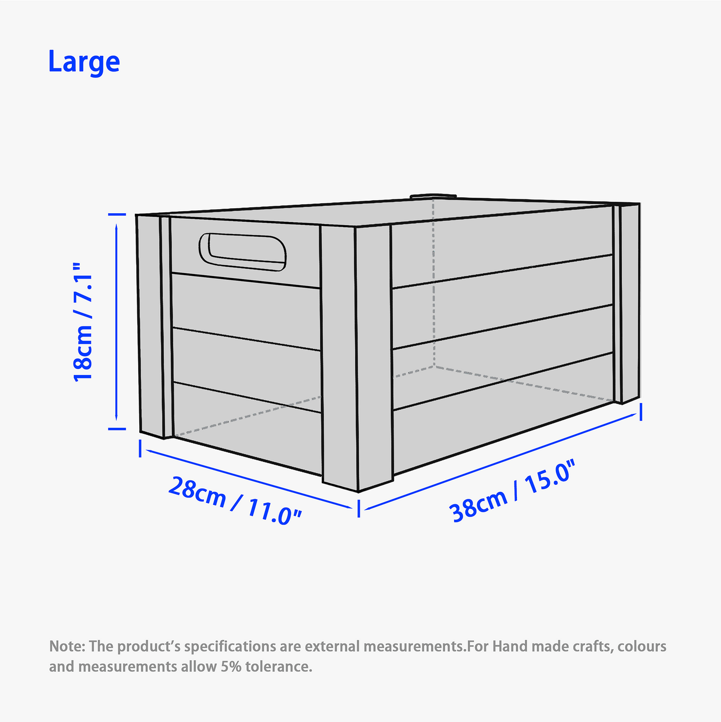 White Oval Cut-out Wooden Crate - 3 Sizes