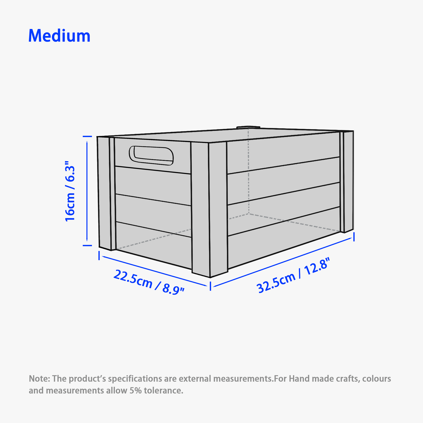 White Oval Cut-out Wooden Crate - 3 Sizes