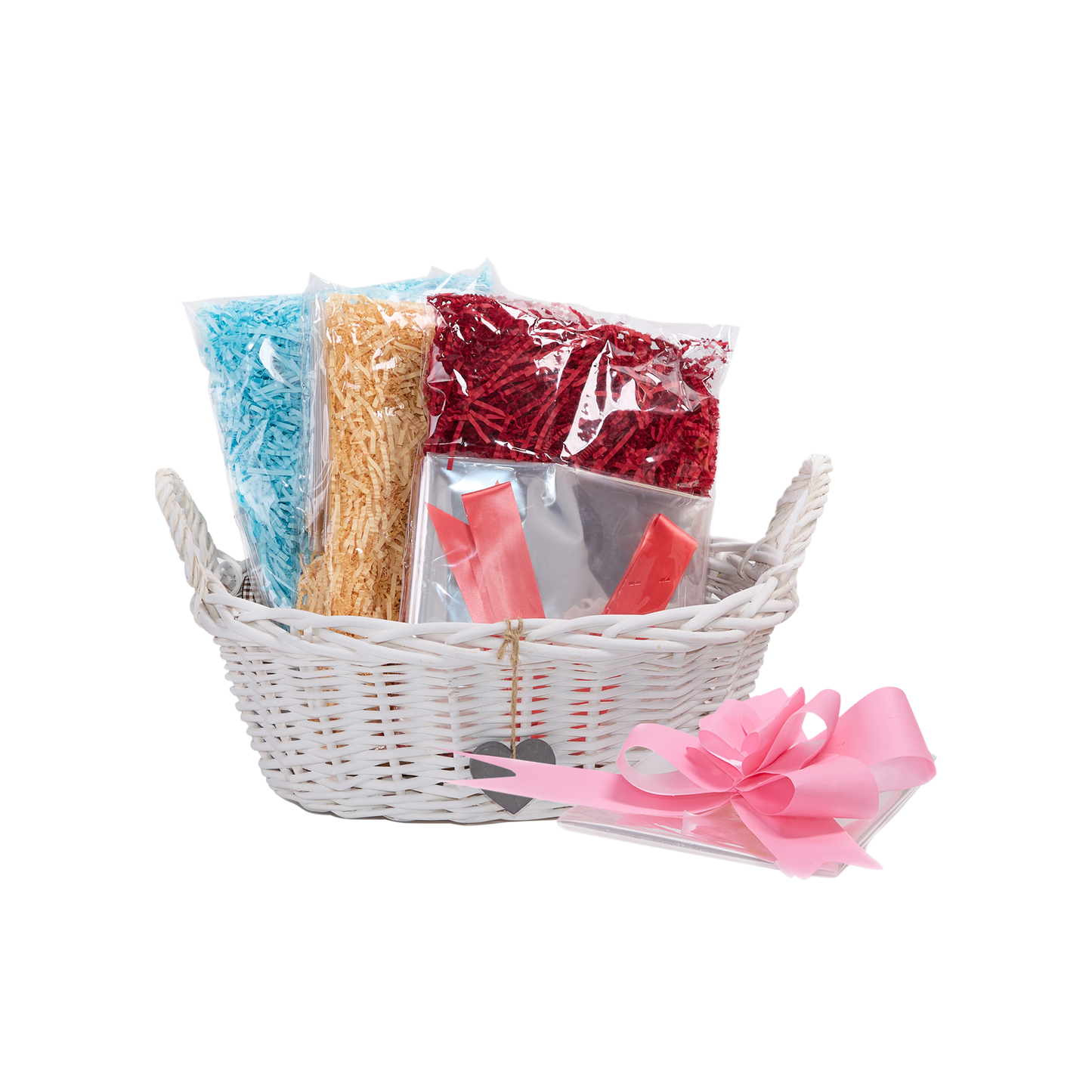 White Oval Wicker Basket Gift Hamper Kit