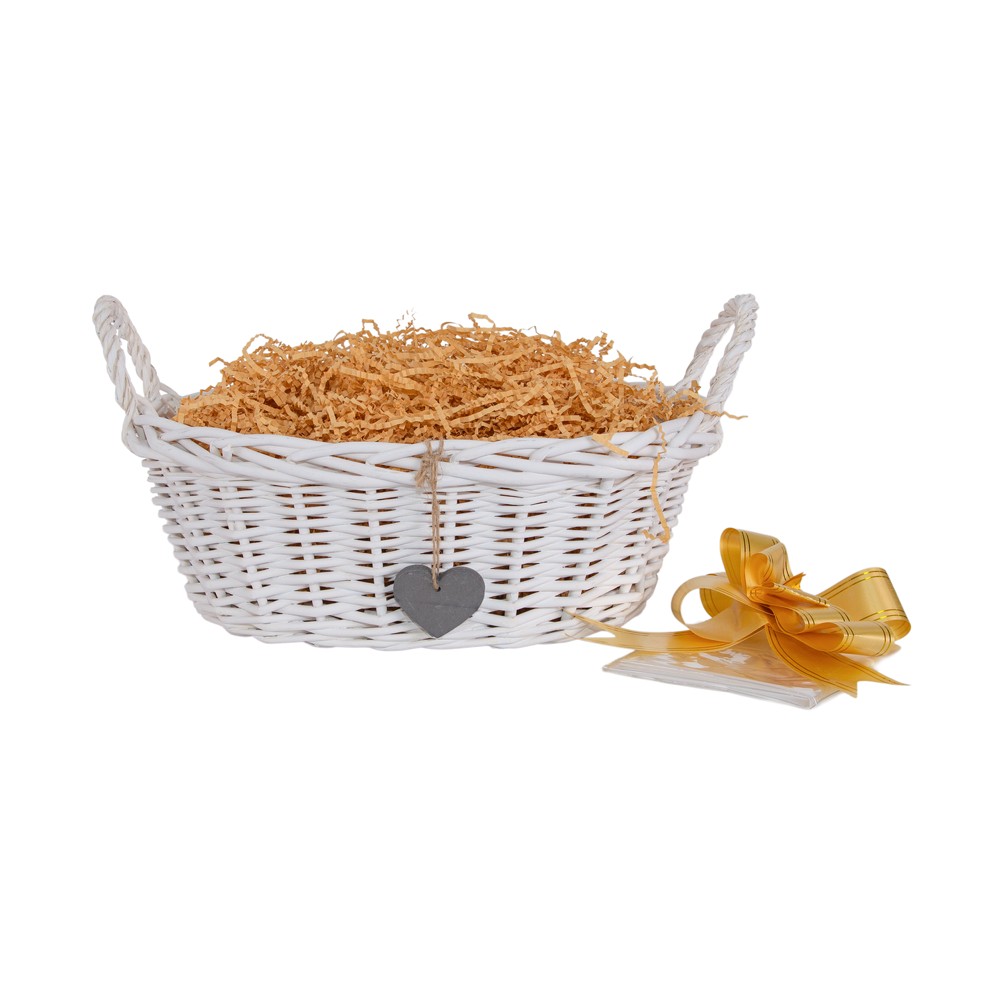 White Oval Wicker Basket Gift Hamper Kit