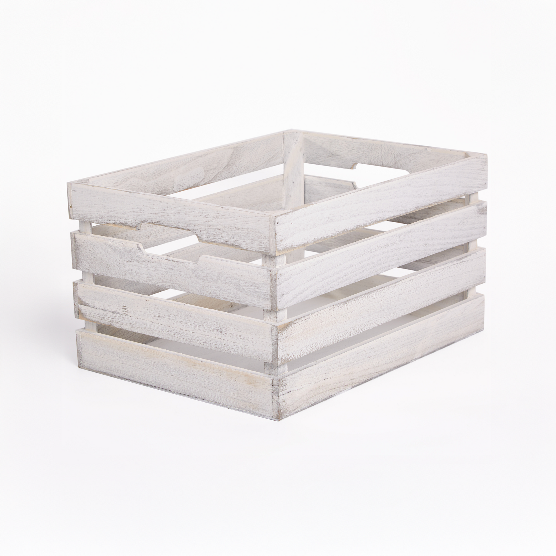 White Wash Slatted Wooden Storage Crate 3 Sizes Wickerfield white-wash-slatted-wooden-storage-crate-3-sizes-wickerfield