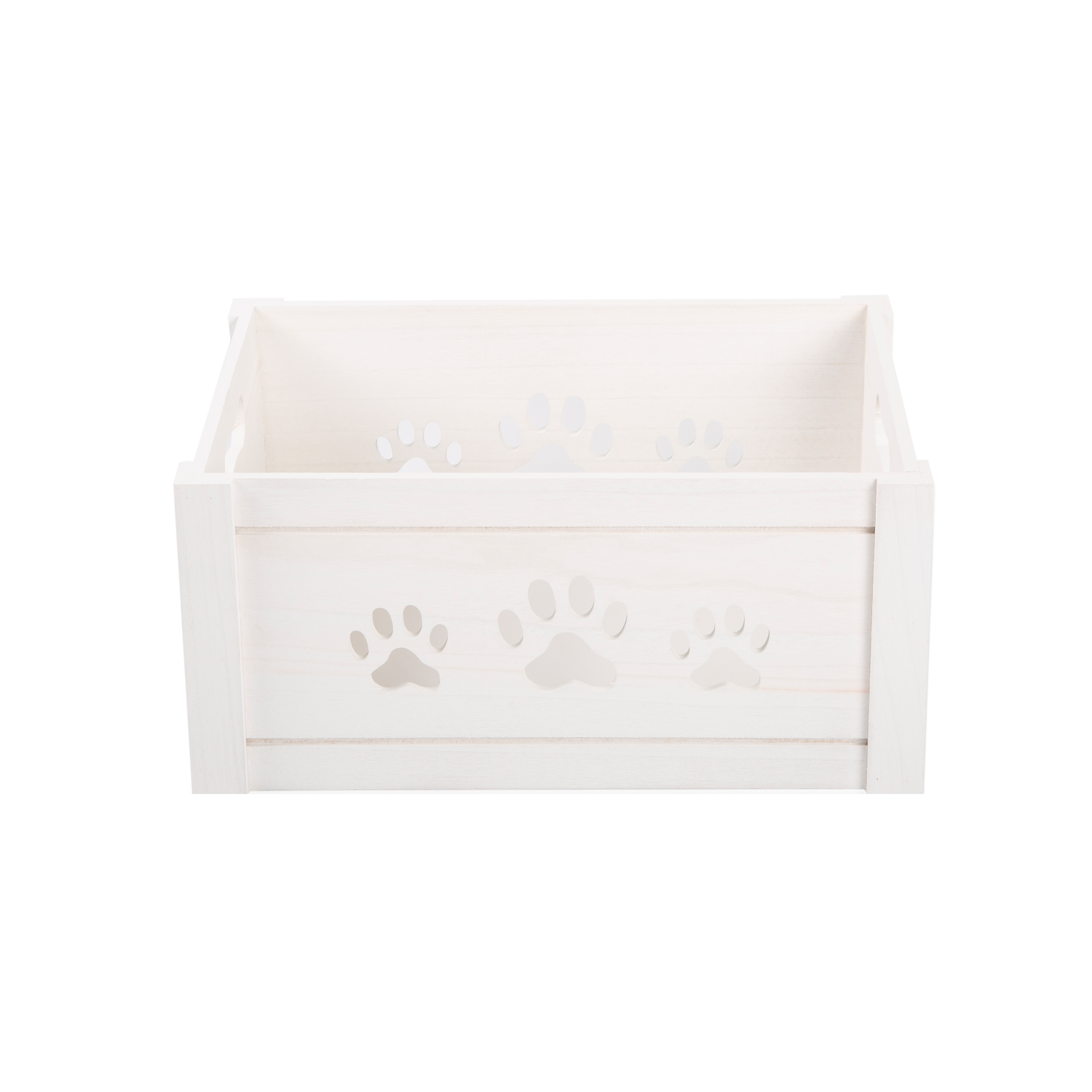 White Wooden Dog Toy Storage Box - 3 Sizes