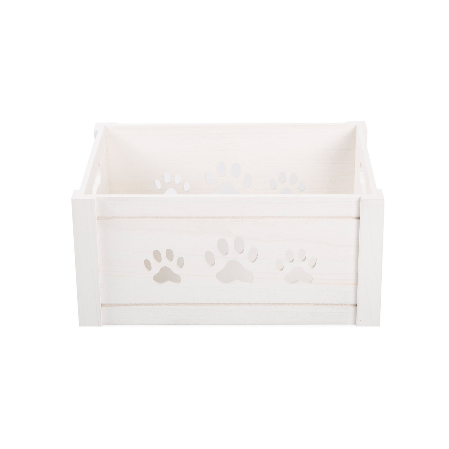 White Wooden Dog Toy Storage Box - 3 Sizes