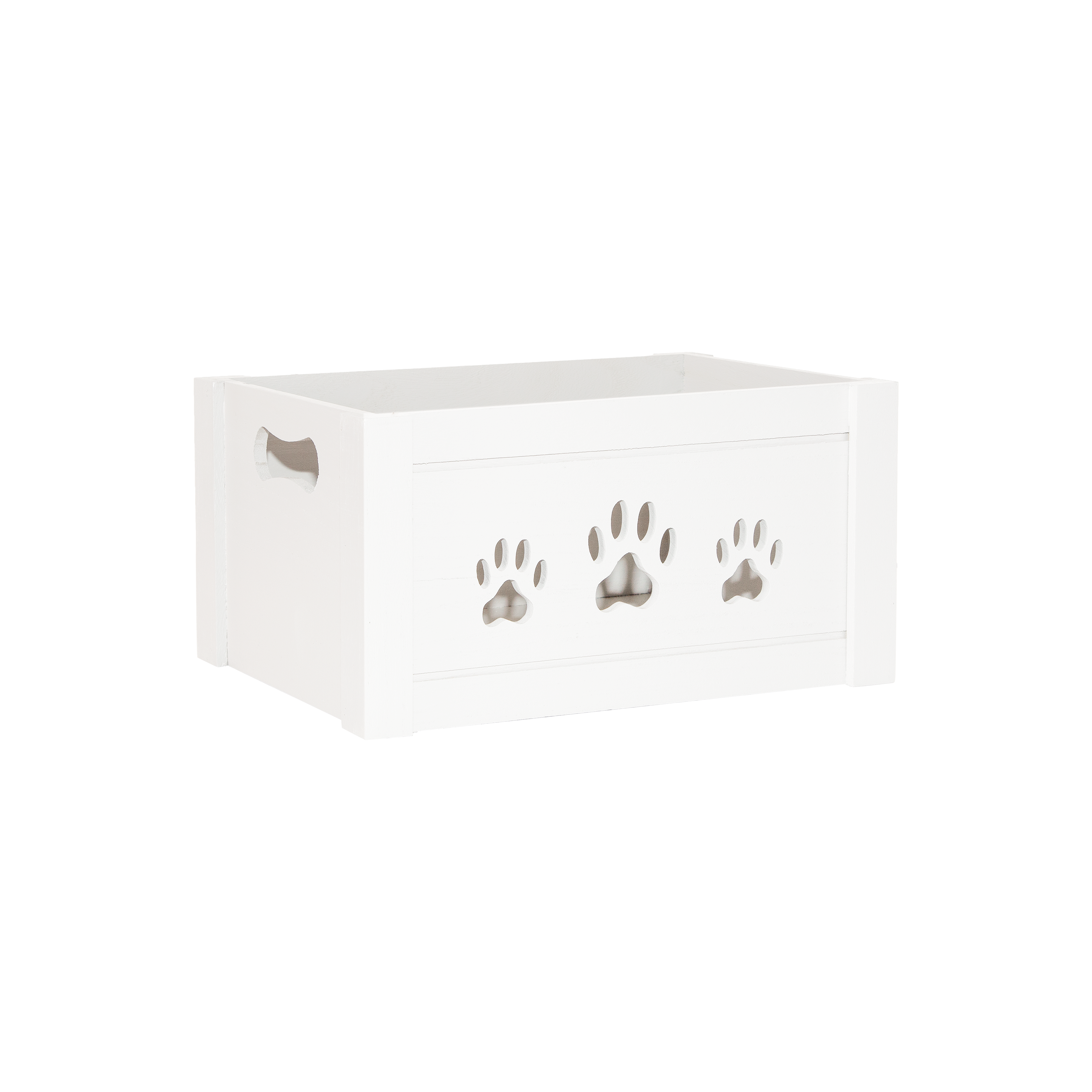 White Wooden Dog Toy Storage Box - 3 Sizes