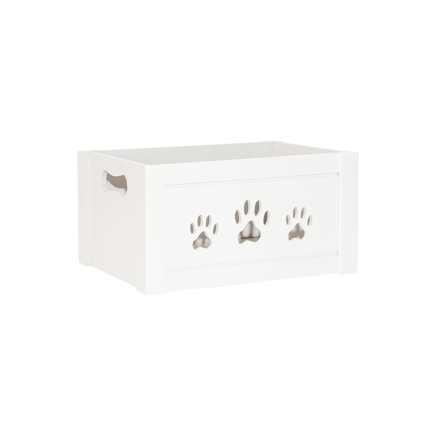 White Wooden Dog Toy Storage Box - 3 Sizes