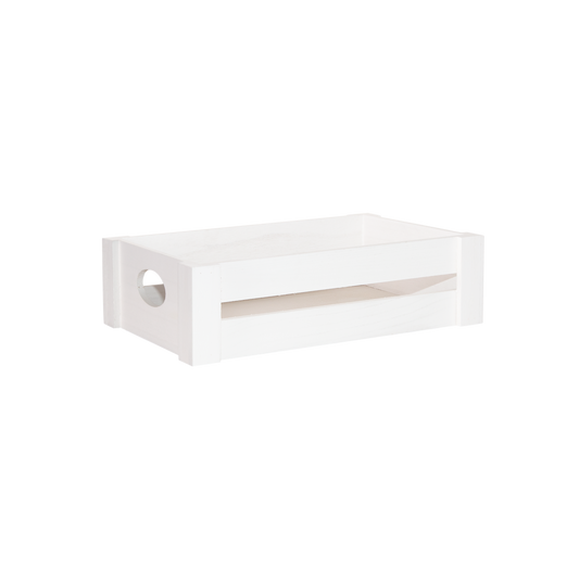 White Wooden Storage Crate Tray - 3 Sizes