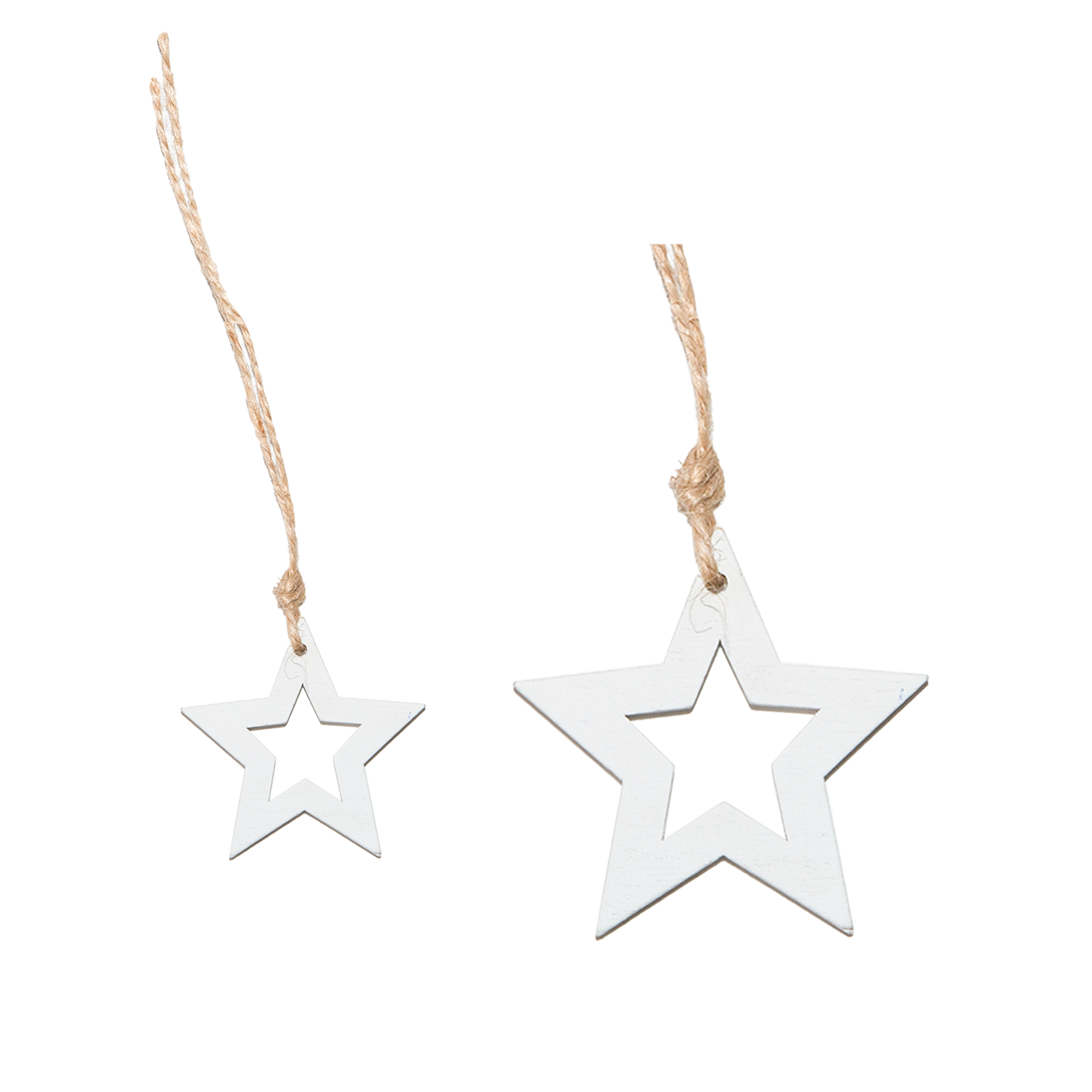 Set 10 Hanging Wooden Star Decorations