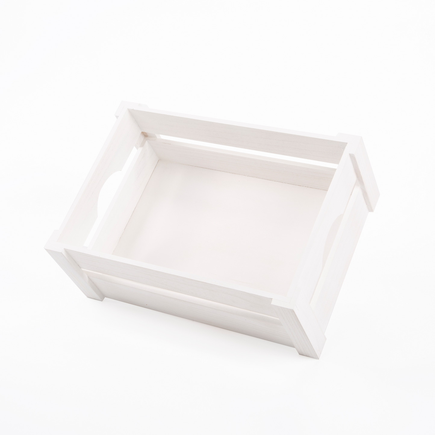 White Wooden Crate with Handle - 3 Sizes