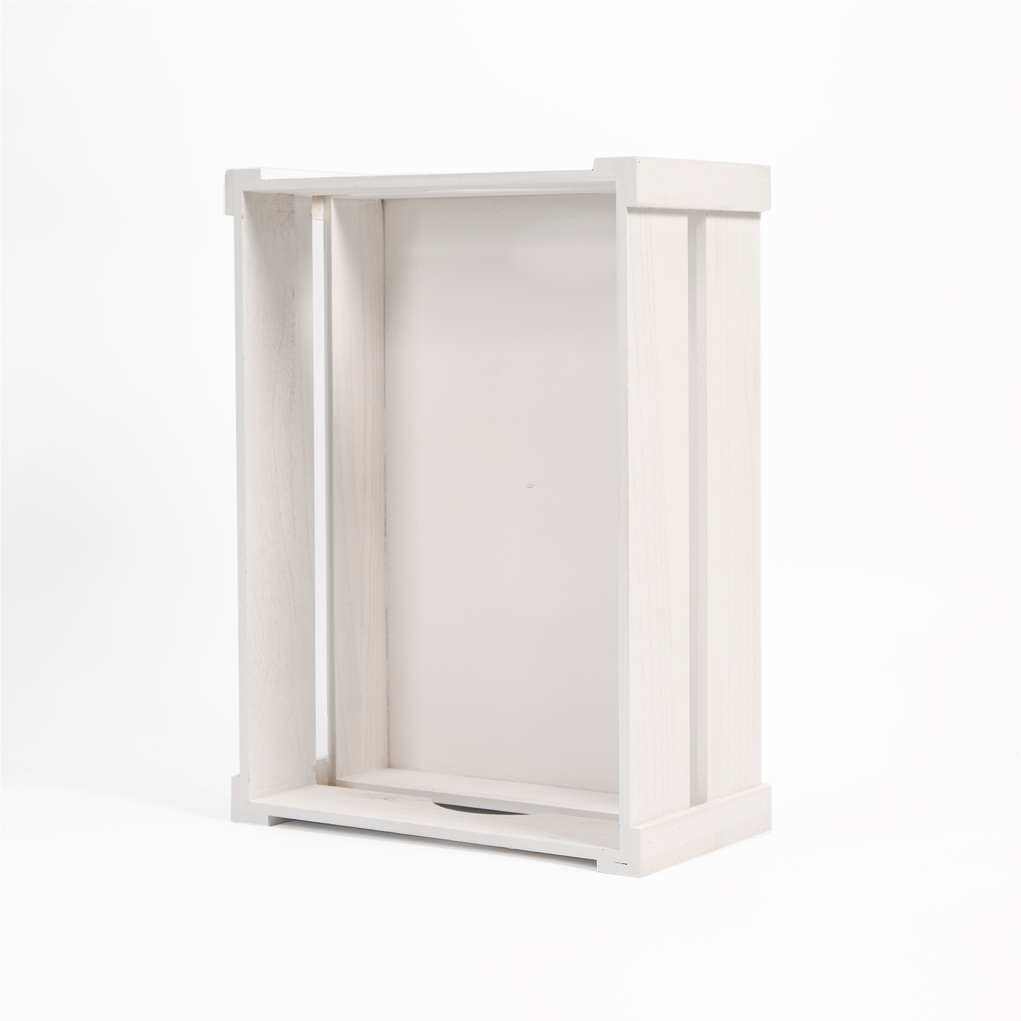 White Wooden Crate with Handle - 3 Sizes