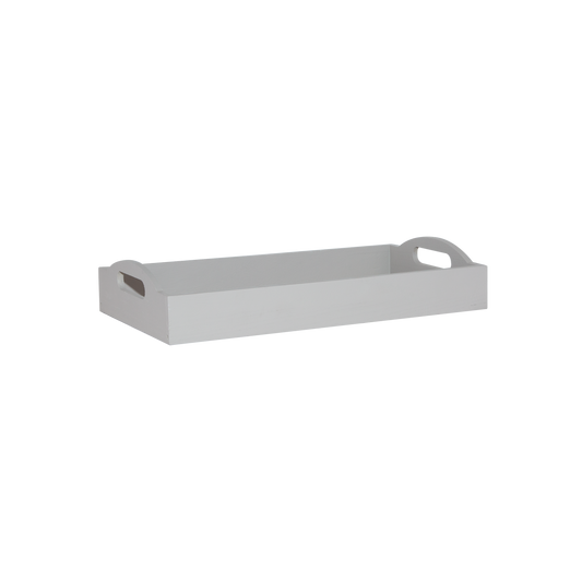 Wooden Display Tray with Handle - White / Grey