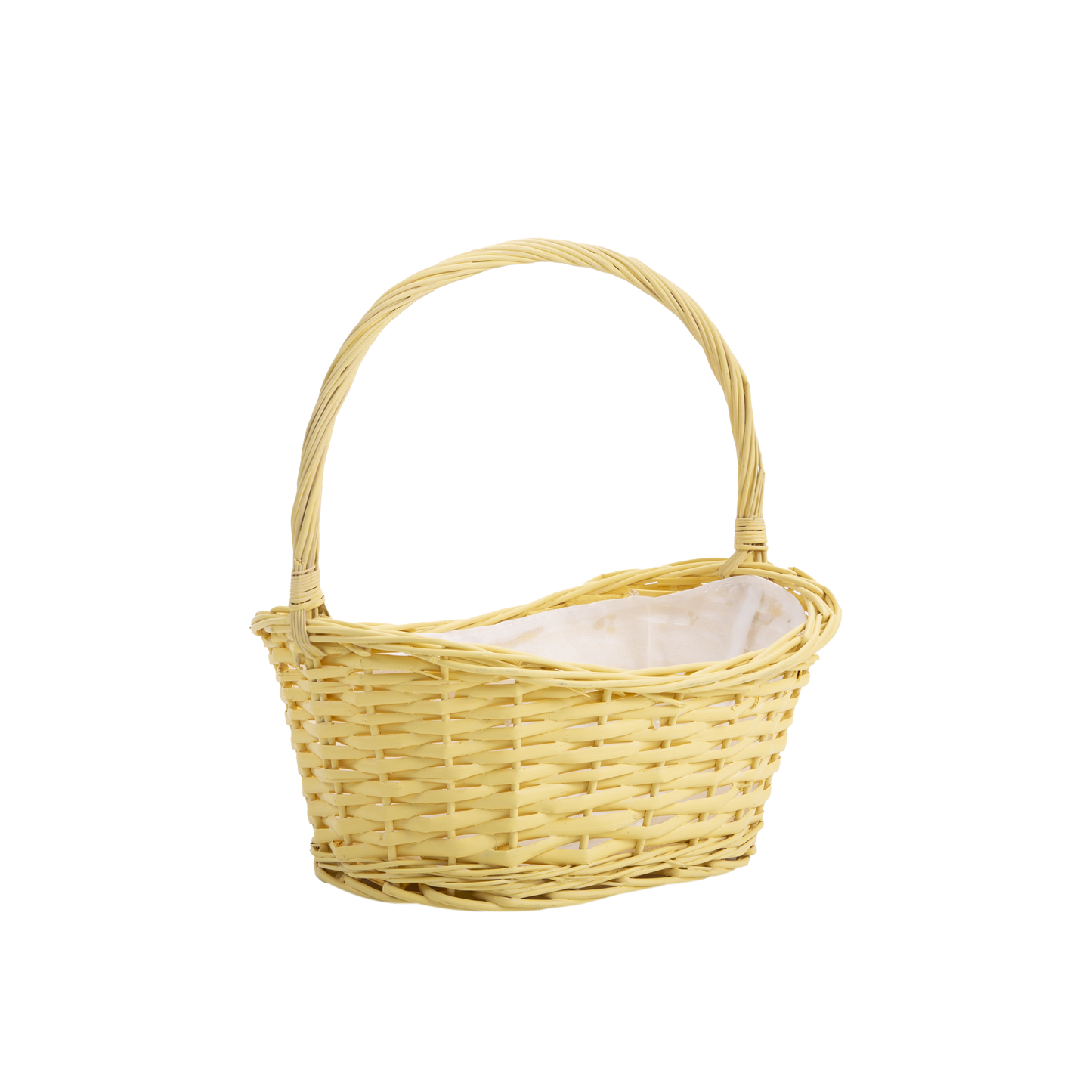 Yellow Wicker Flower Girl Shopper Basket
