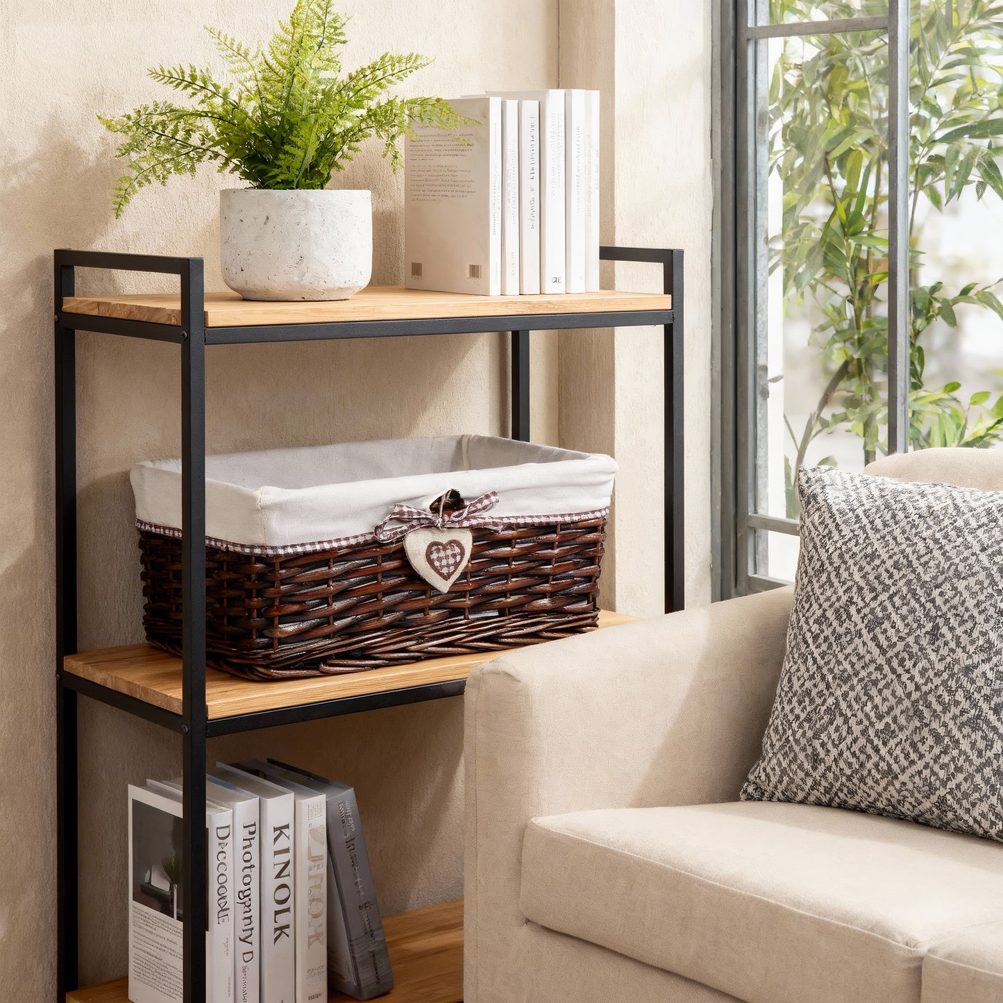 Brown Wicker Storage Basket with Lining - 3 Sizes