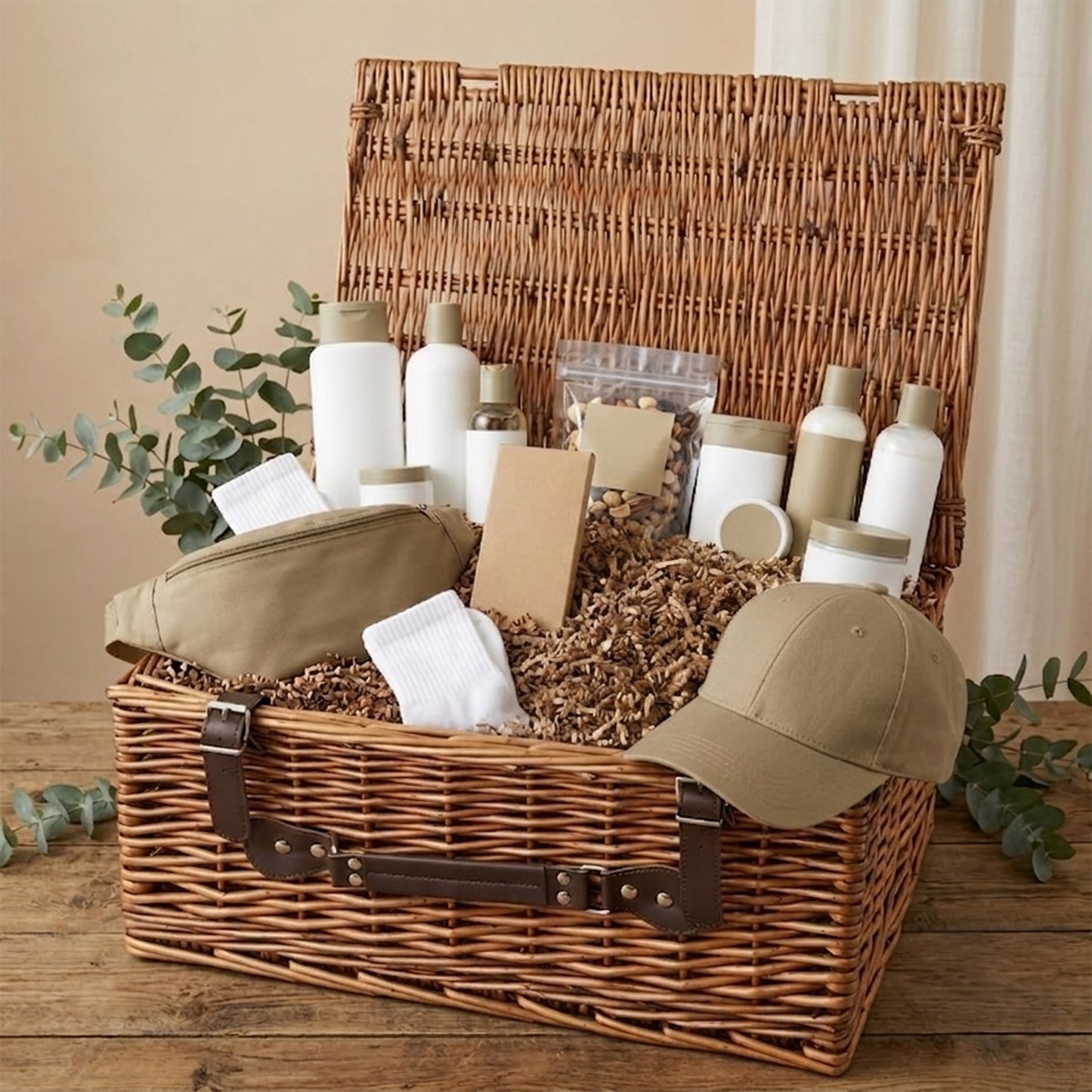 Double Steamed Wicker Storage Hamper Basket - 3 Sizes