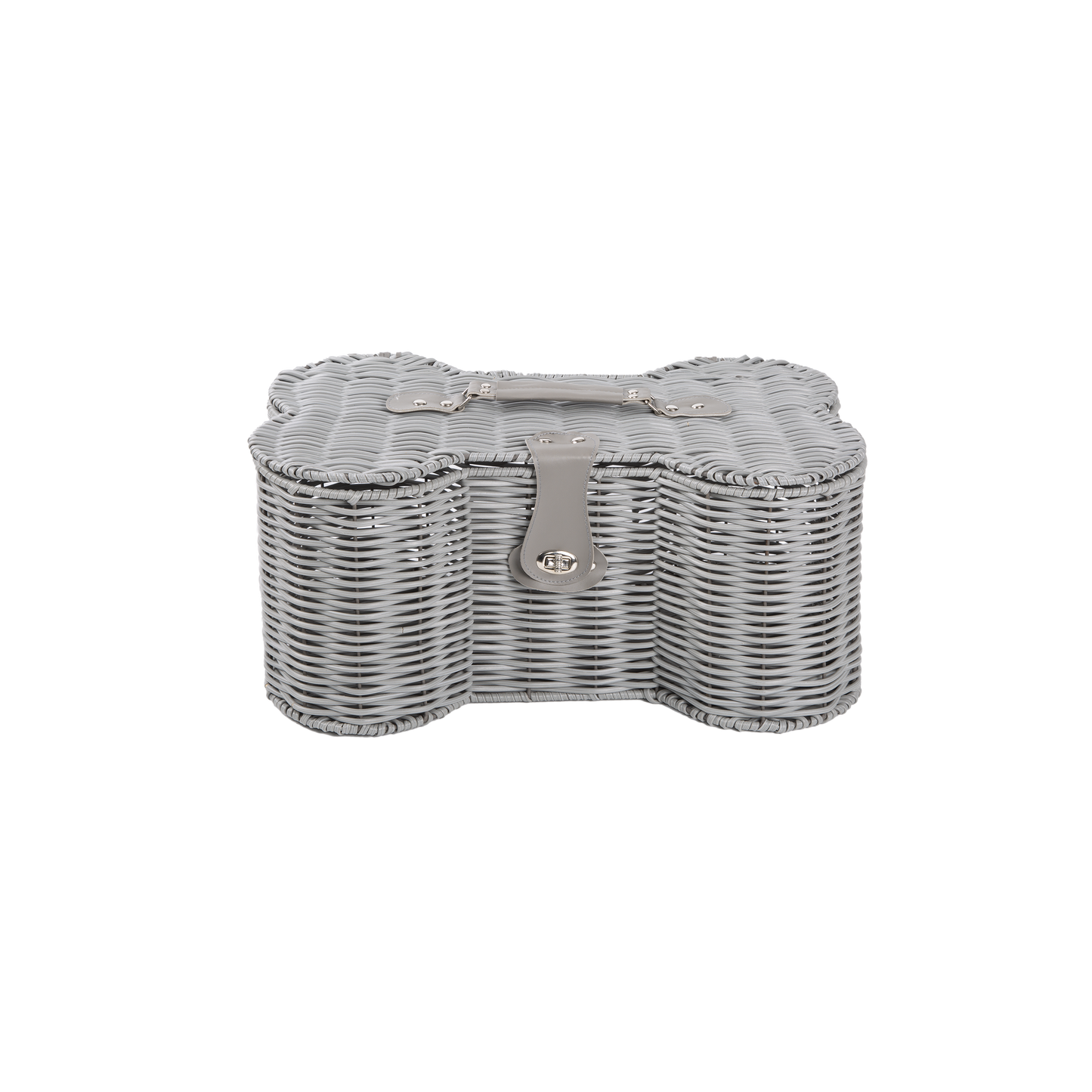 Grey Faux Wicker Bone-Shaped Hamper Basket - 2 Sizes