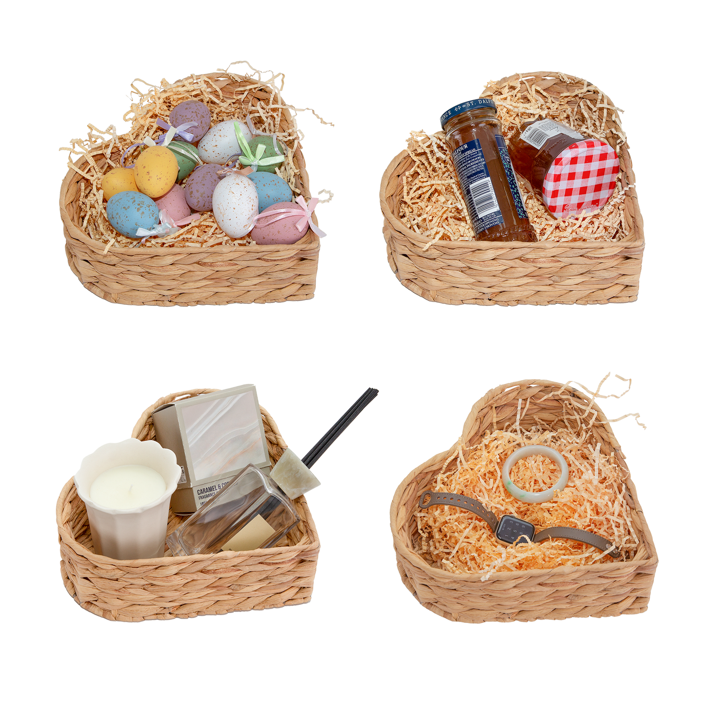 Water Hyacinth Heart-Shaped Basket Set 2