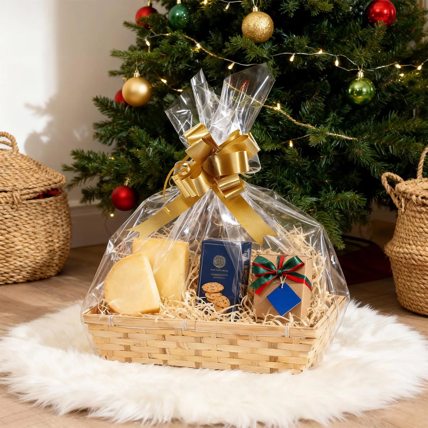 Bamboo Gift Hamper Tray – Natural Handwoven Basket for Hamper Packaging, 10‑Pack