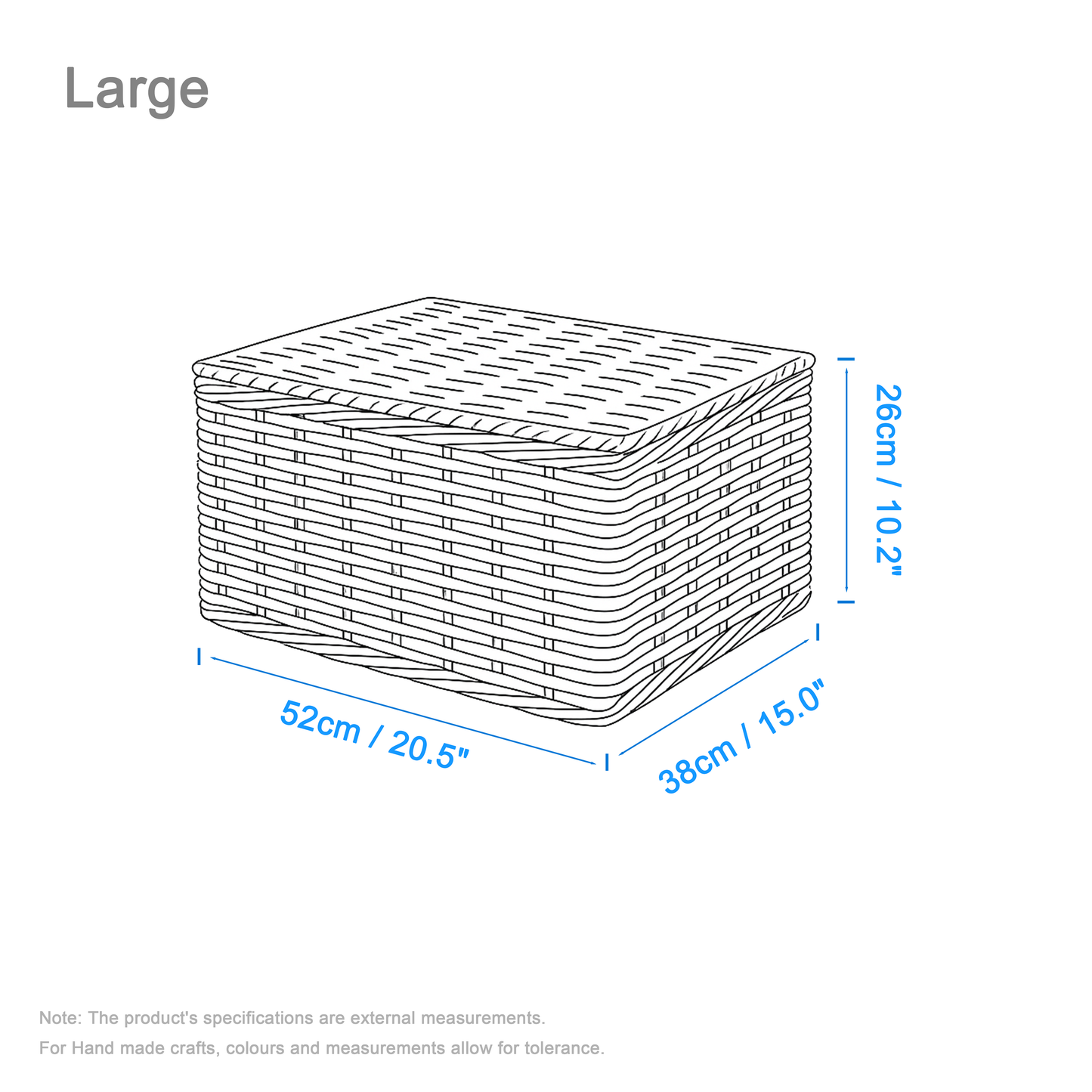 Wicker-Style Storage Hamper Basket with Lining - 2 Sizes