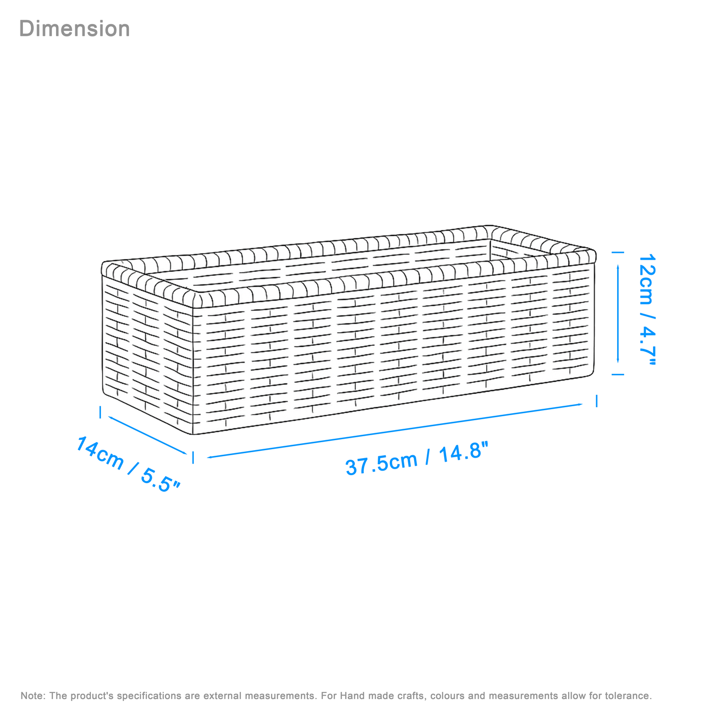Narrow Seagrass Storage Basket