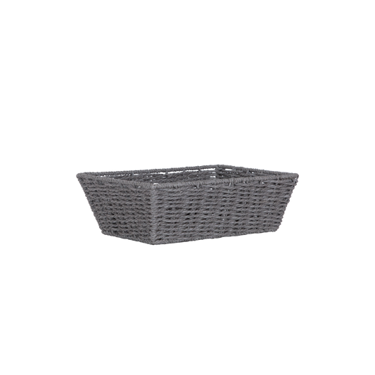 Paper Rope Storage Hamper Basket - Grey / Beige / White