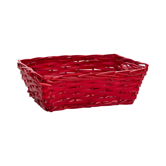 30.5cm Red Rectangular Split Willow Packing Tray