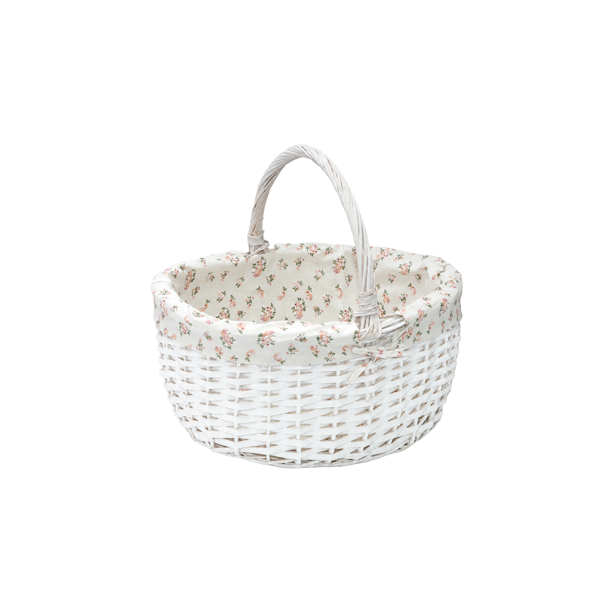 White Oval Wicker Picnic Shopper Basket - 2 Sizes