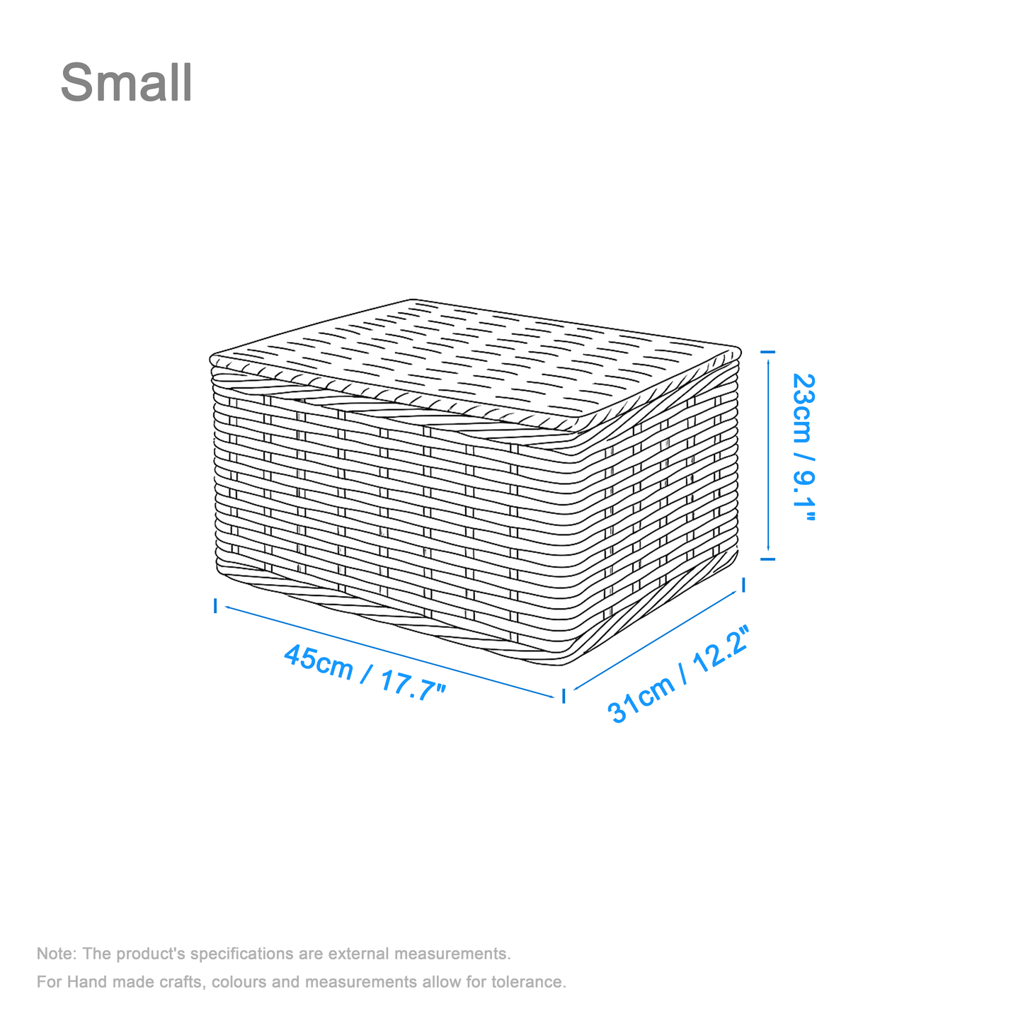 Wicker-Style Storage Hamper Basket with Lining - 2 Sizes