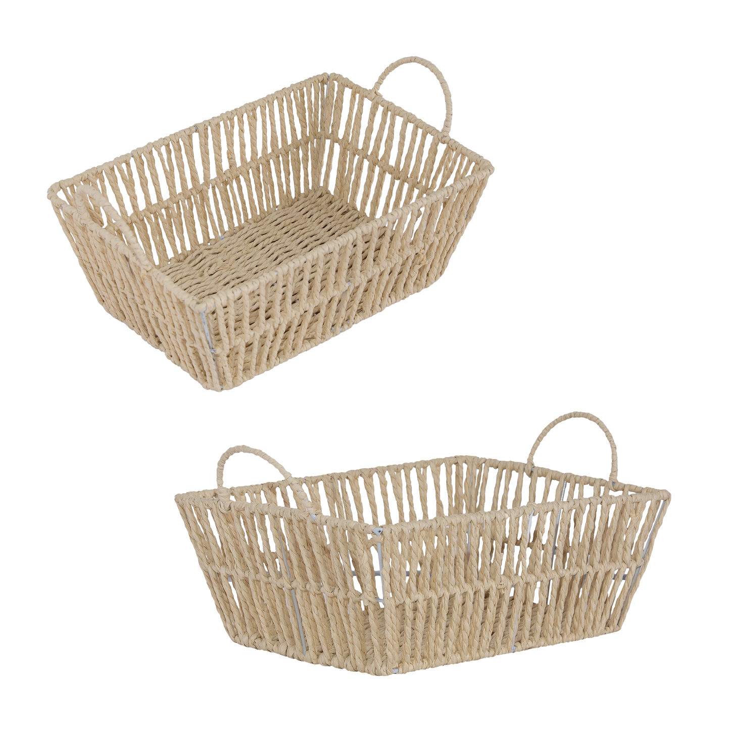 Storage Hamper Basket with Handle - Seagrass / Paper Rope