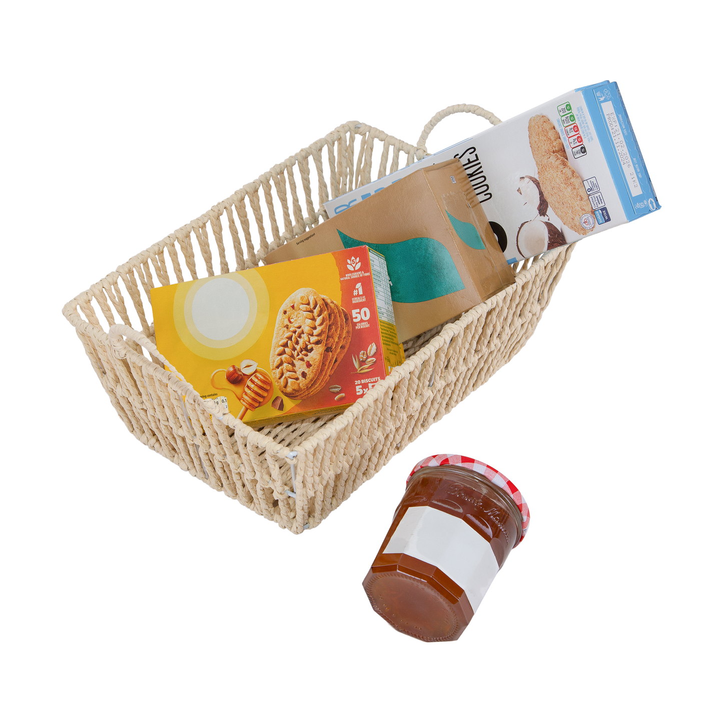 Storage Hamper Basket with Handle - Seagrass / Paper Rope