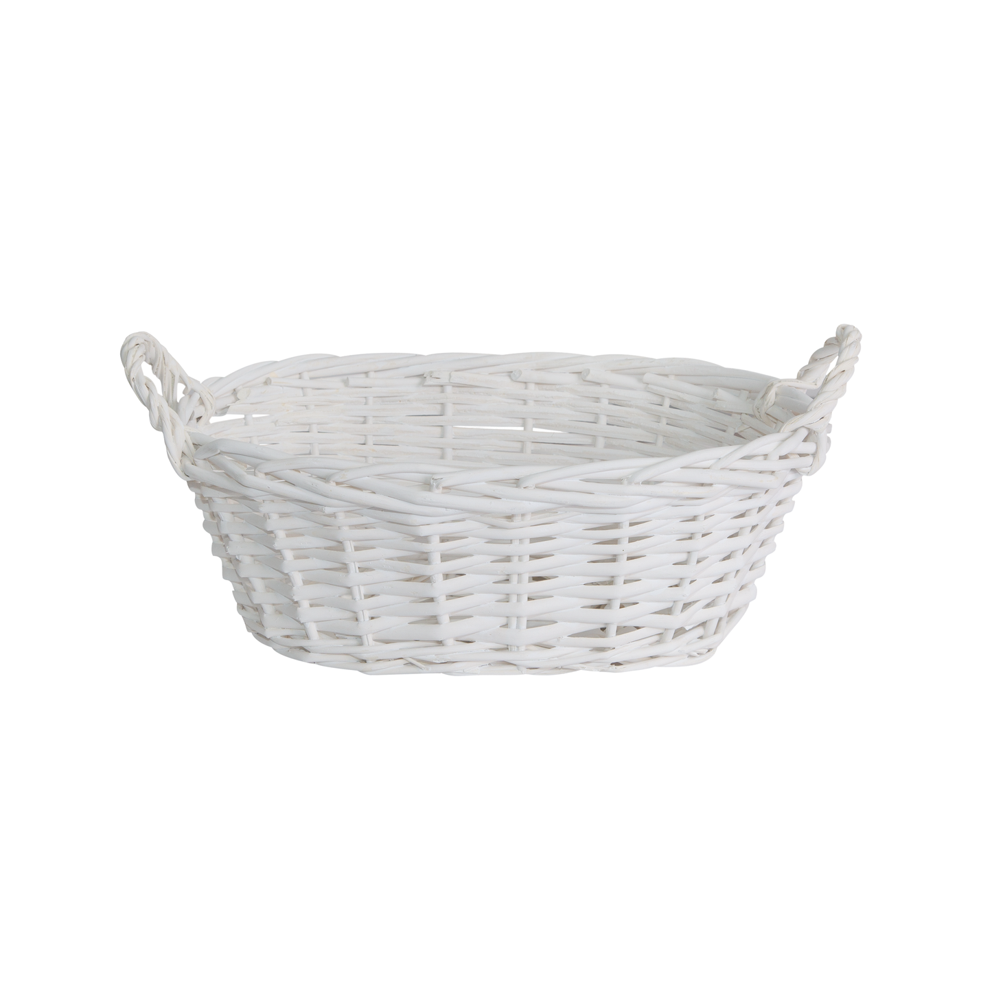 Small Wicker Gift Packing Basket with Heart Decoration - Grey / White / Brown