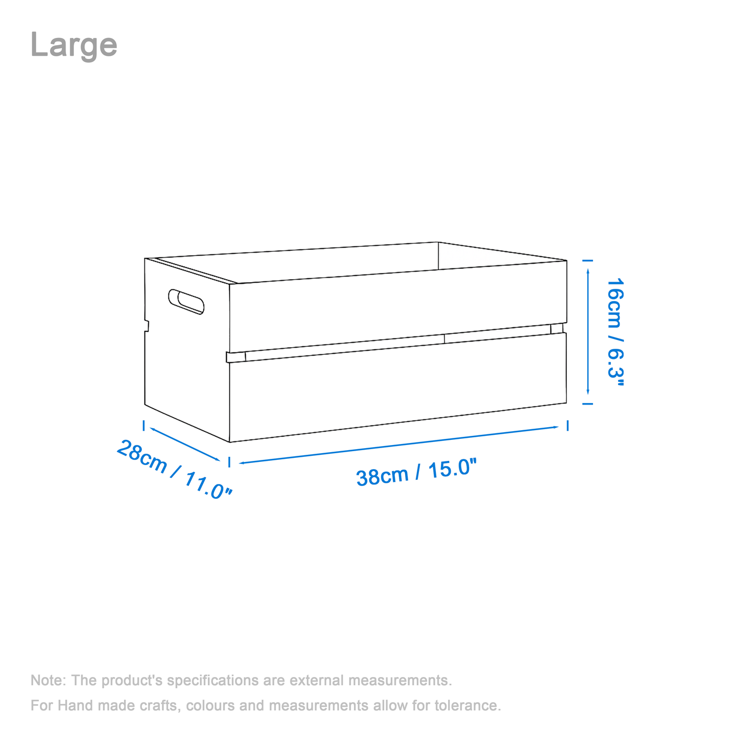 White Wooden Crate Display Trough - 3 Sizes